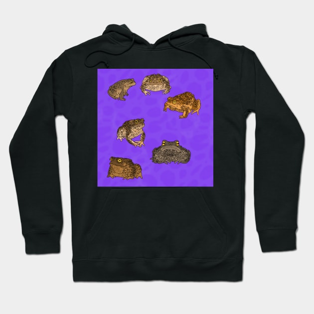 Toads Pattern Purple Hoodie by TrapperWeasel